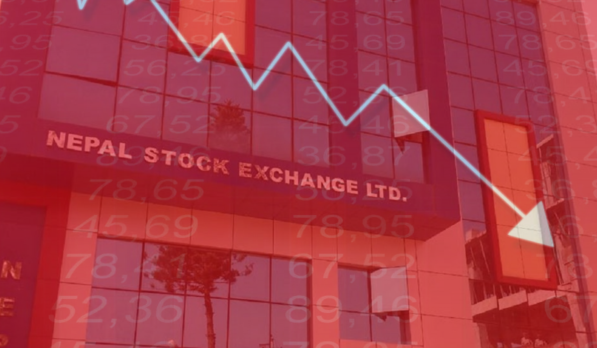 सेयर बजार दोहोराे अंकले घट्याे