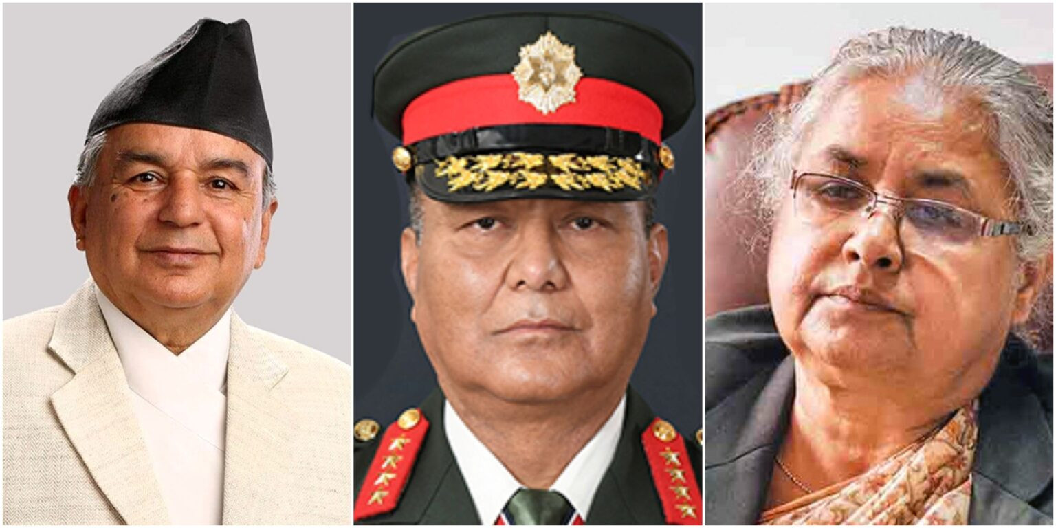 राष्ट्रपति, प्रधानसेनापति र सुशीला कार्कीबीच वार्ता हुँदै