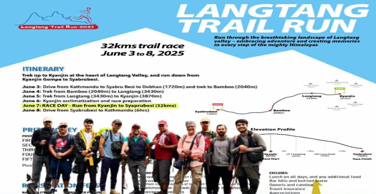 लाङटाङ ट्रेल रन: साहसिक पर्यटन प्रवर्द्धनका लागि ८० खेलाडीसहितको दौड, पत्रकार टोली पनि सहभागी
