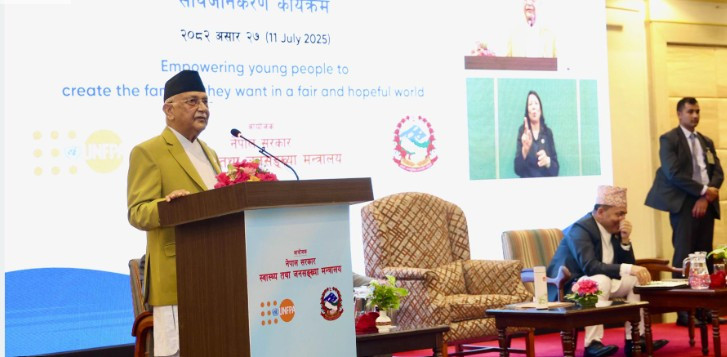 जनसंख्या वृद्धिदर घट्नु मानव अस्तित्वमाथि नै खतरा: प्रधानमन्त्री ओली