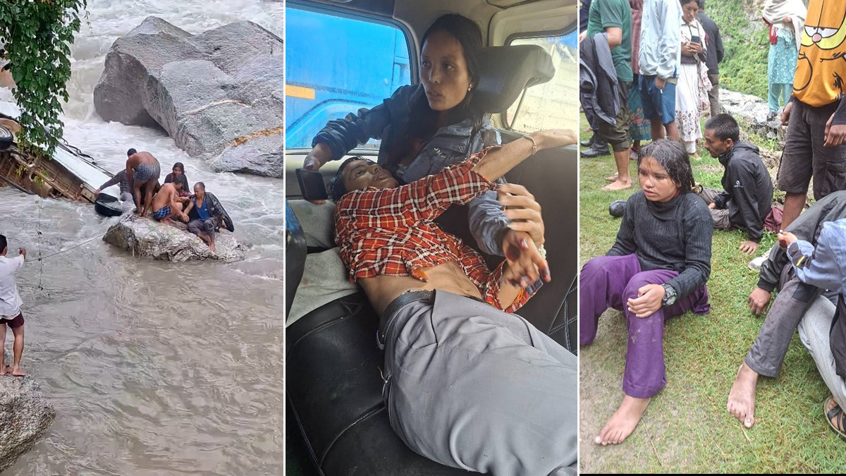 जुम्लाबाट सुर्खेततर्फ आउँदै गरेको जिप तिला नदीमा खस्यो, सात जना घाइते