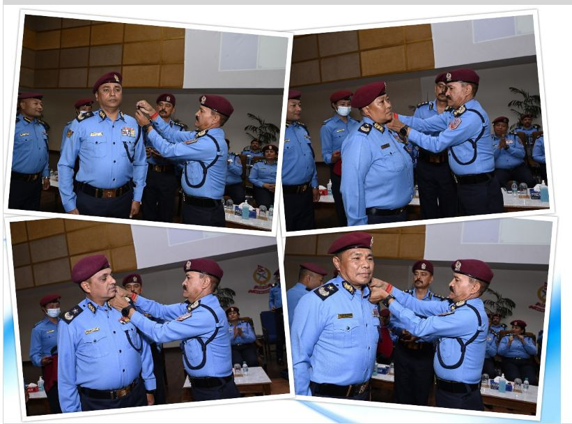 चारजना प्रहरी अतिरिक्त महानिरीक्षकलाई दर्ज्यानी चिह्न प्रदान