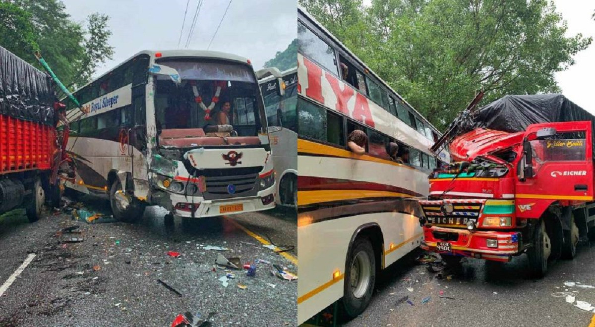 सिमलताल दुर्घटना : २ जना घाइते, भारतीय बस चालक फरार