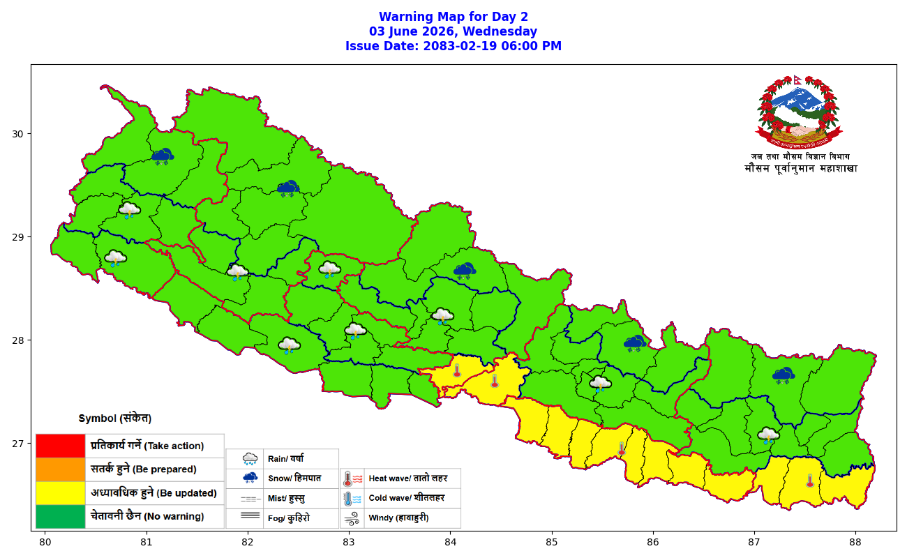 मधेश र कोशीका तराई क्षेत्रमा आज पनि तातो दिन हुने