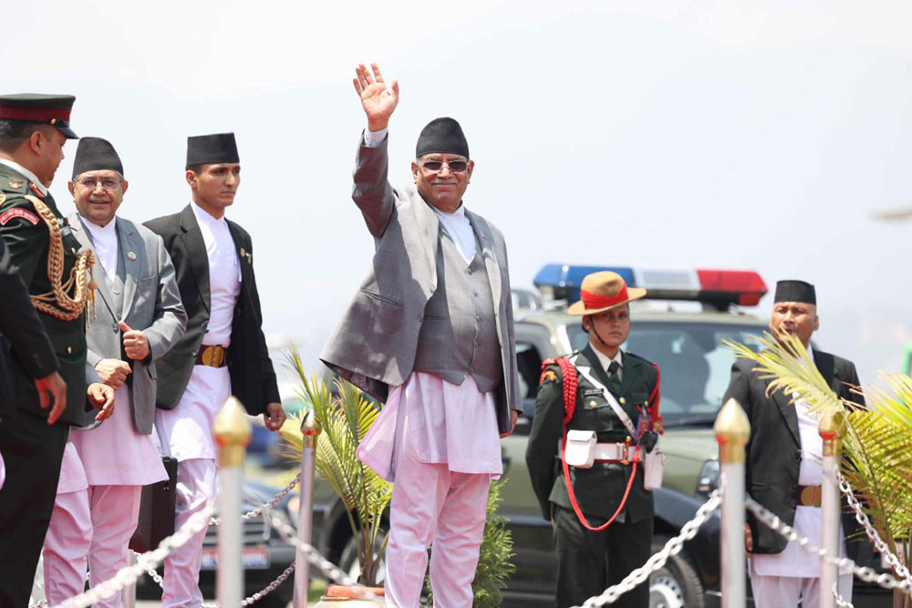 मोदीको शपथमा सहभागी हुन प्रधानमन्त्री प्रचण्ड भारत प्रस्थान