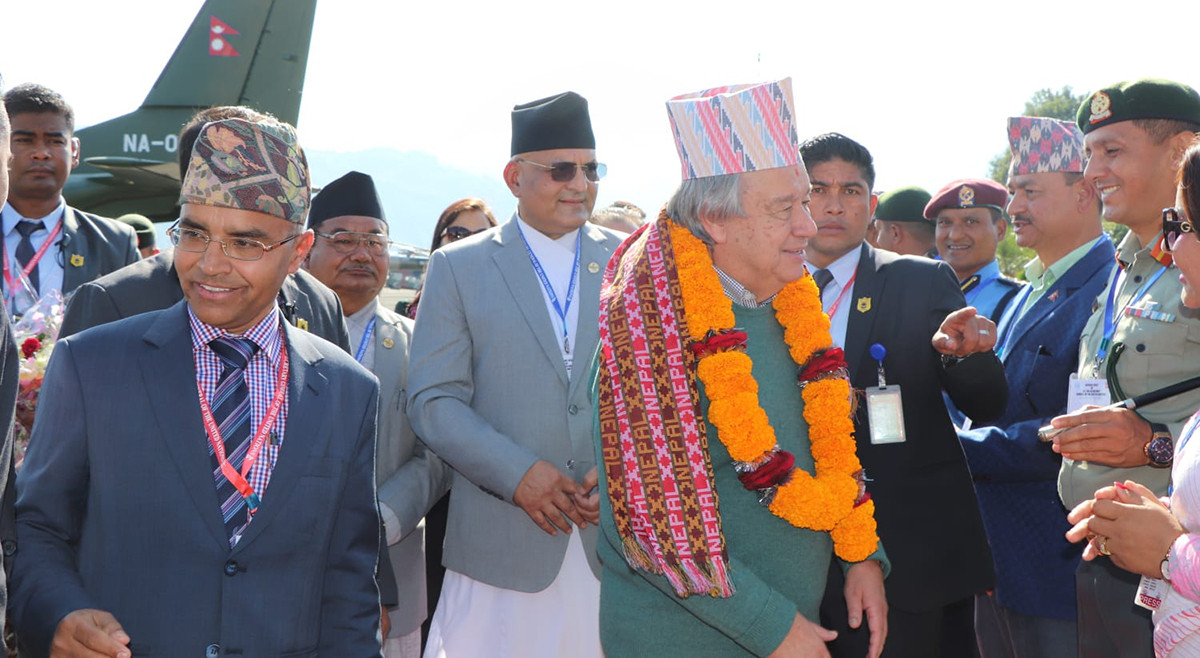 संयुक्त राष्ट्र संघका महासचिव पोखरा आइपुगे, भोलि अन्नपूर्ण बेस क्याम्पमा सम्बोधन गर्ने