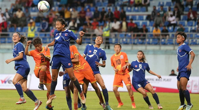 नेपालले भूटानलाई हराउँदै २० वर्षमुनिको साफ महिला च्याम्पियनशिपमा विजयी शुरुवात