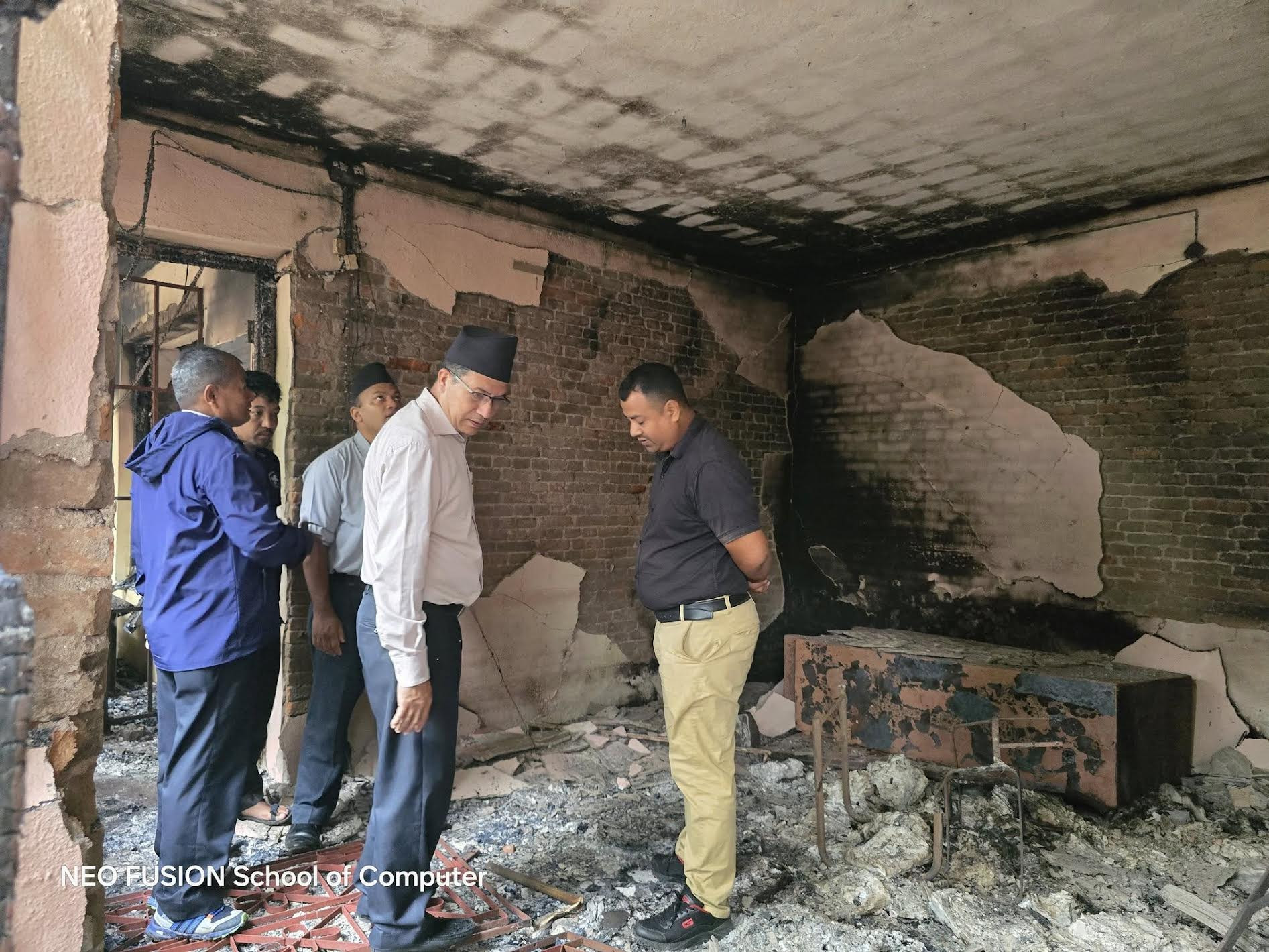 भक्तपुर स्काउट कार्यालय जलेर क्षतिग्रस्त