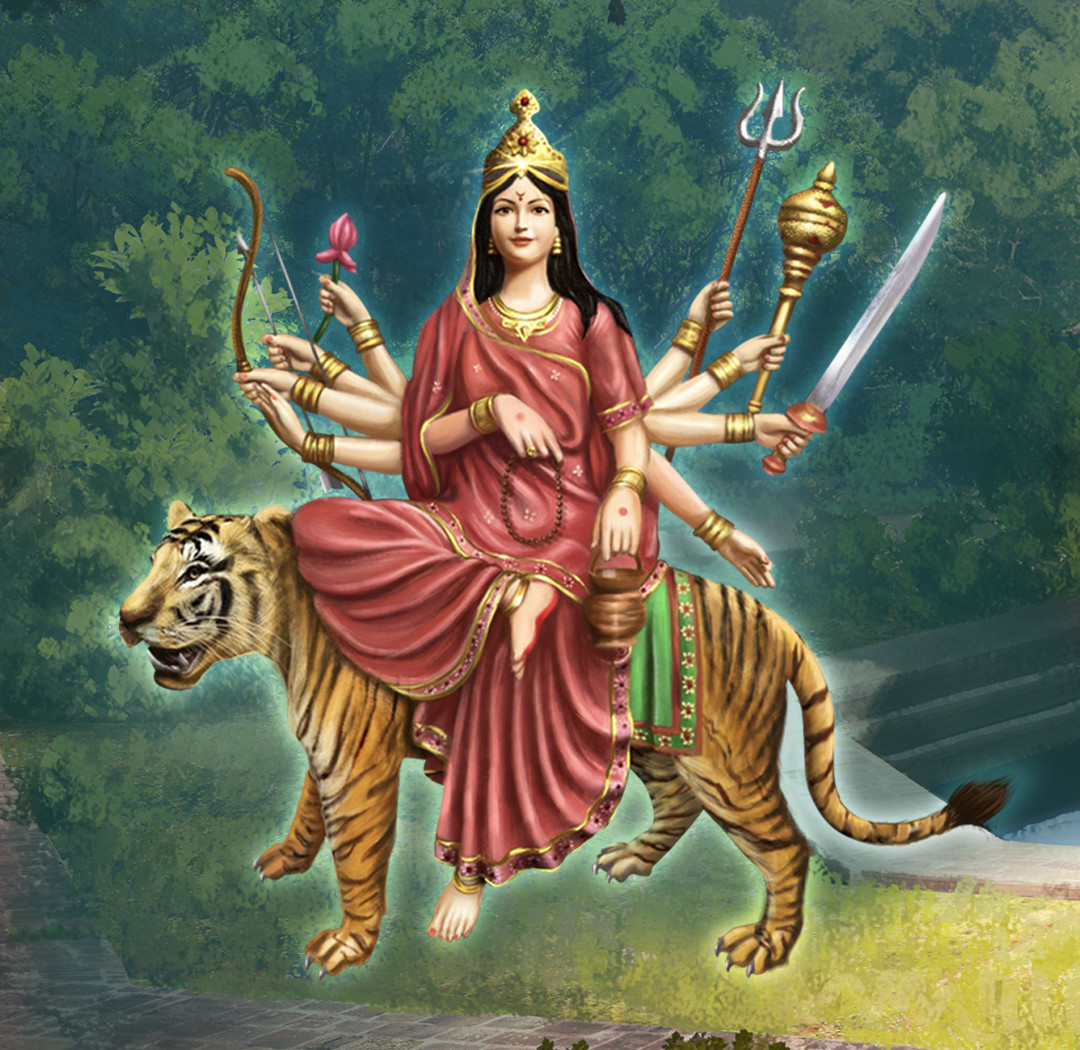बडादशैं एवं नवरात्रको तेस्रो दिन, चन्द्रघण्टा देवीको विधिपूर्वक पूजाआराधना गरिँदै